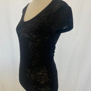 GUESS Black Sheer T-Shirt S